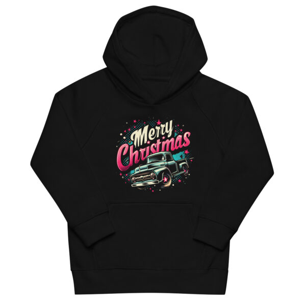 Merry Christmas - Kids Truck Unisex Hoodie | Organic Cotton & Recycled Polyester | Eco-Friendly & Cozy - Image 6