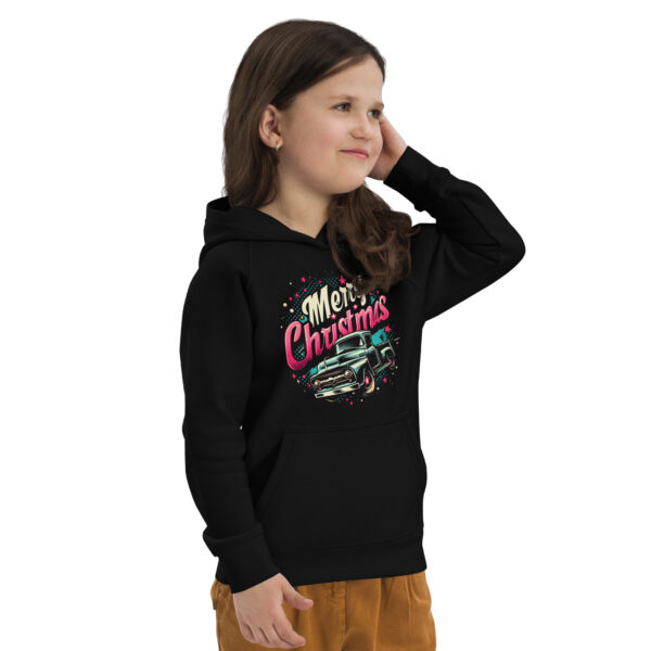 Merry Christmas - Kids Truck Unisex Hoodie | Organic Cotton & Recycled Polyester | Eco-Friendly & Cozy - Image 5