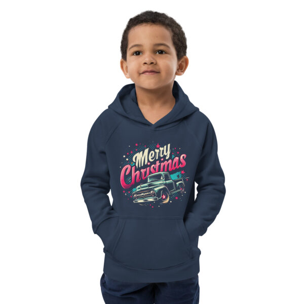 Merry Christmas - Kids Truck Unisex Hoodie | Organic Cotton & Recycled Polyester | Eco-Friendly & Cozy - Image 18