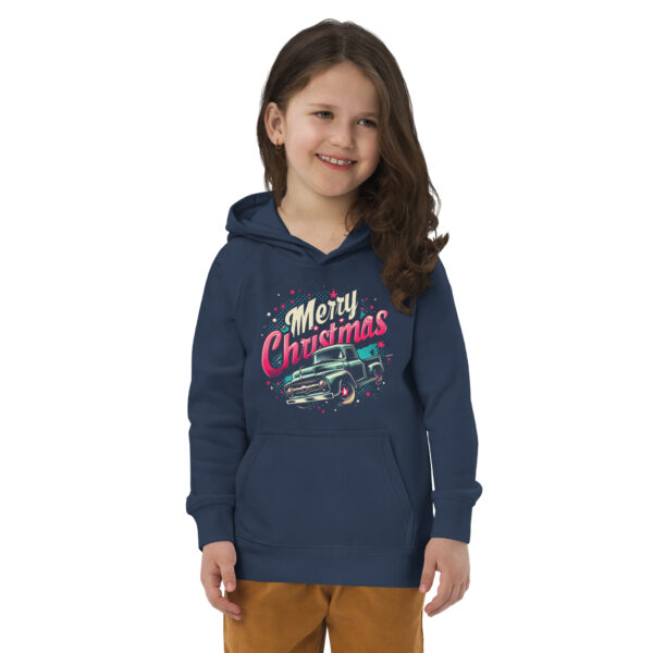 Merry Christmas - Kids Truck Unisex Hoodie | Organic Cotton & Recycled Polyester | Eco-Friendly & Cozy - Image 10