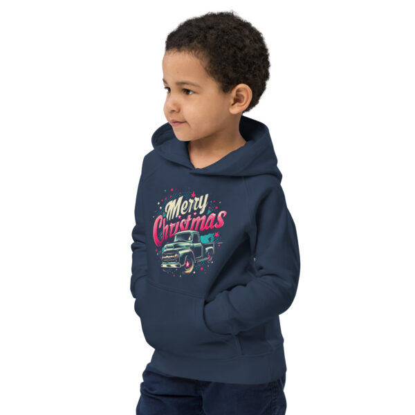 Merry Christmas - Kids Truck Unisex Hoodie | Organic Cotton & Recycled Polyester | Eco-Friendly & Cozy - Image 17