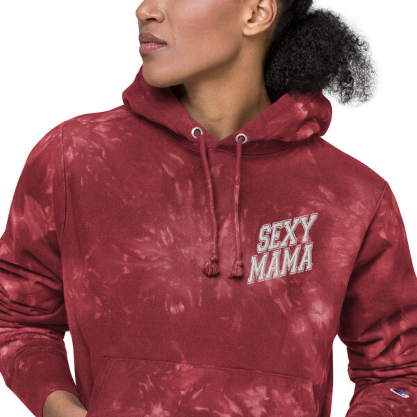 Sexy Mama Champion Tie-Dye Hoodie - Unique Scrunch-Dye Unisex Hooded Sweatshirt, Cotton Blend, Eco-Conscious Fashion - Image 14