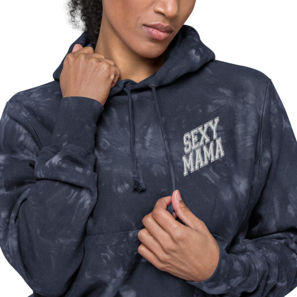 Sexy Mama Champion Tie-Dye Hoodie - Unique Scrunch-Dye Unisex Hooded Sweatshirt, Cotton Blend, Eco-Conscious Fashion - Image 12