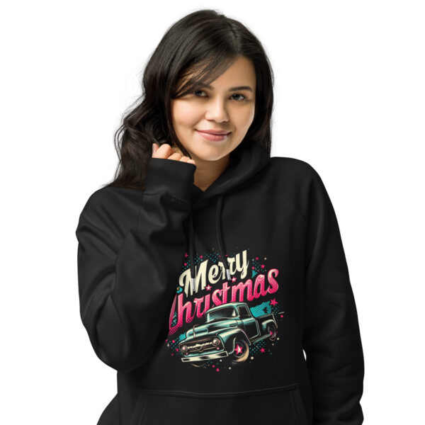 Merry Christmas Unisex Eco Raglan Hoodie | Organic Cotton Blend | Stylish & Comfortable - Image 10