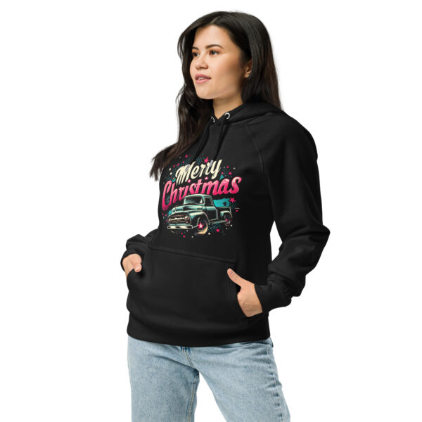 Merry Christmas Unisex Eco Raglan Hoodie | Organic Cotton Blend | Stylish & Comfortable - Image 11