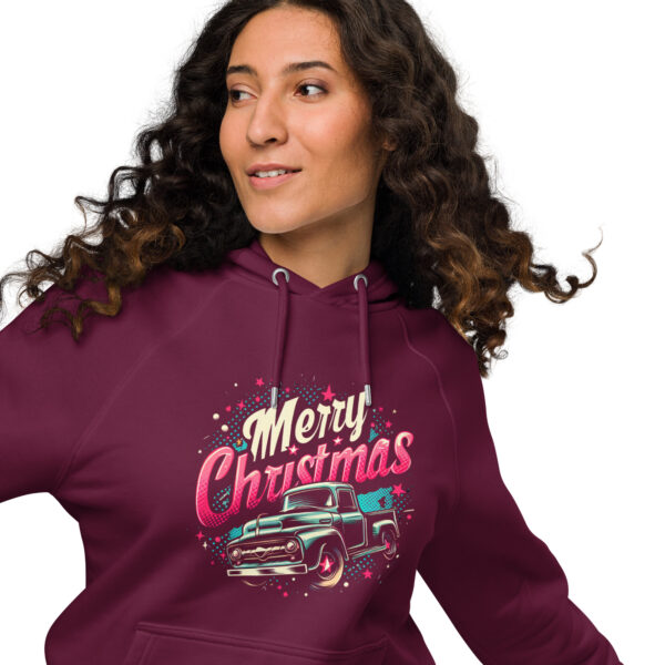 Merry Christmas Unisex Eco Raglan Hoodie | Organic Cotton Blend | Stylish & Comfortable - Image 7