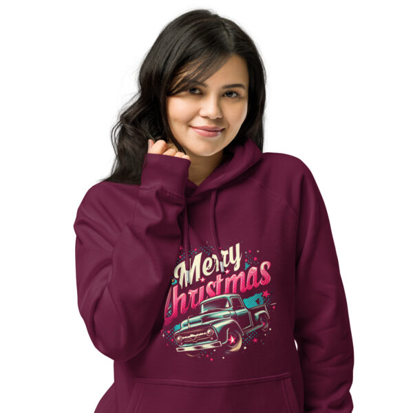 Merry Christmas Unisex Eco Raglan Hoodie | Organic Cotton Blend | Stylish & Comfortable - Image 9