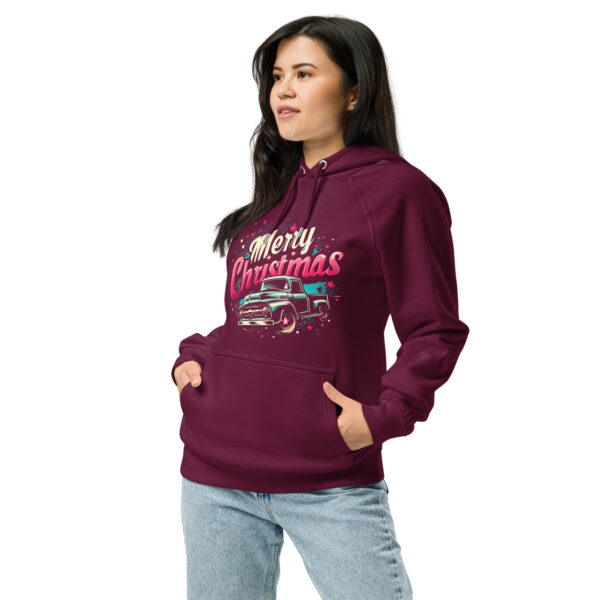 Merry Christmas Unisex Eco Raglan Hoodie | Organic Cotton Blend | Stylish & Comfortable - Image 8