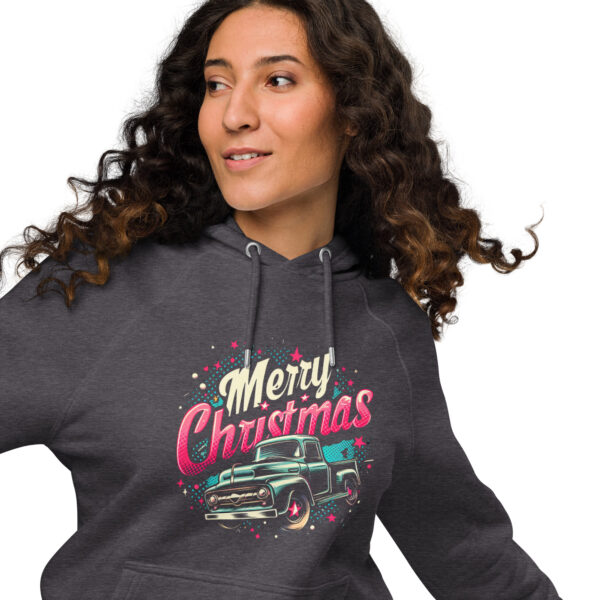Merry Christmas Unisex Eco Raglan Hoodie | Organic Cotton Blend | Stylish & Comfortable - Image 4