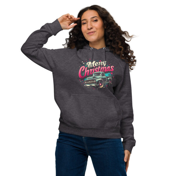 Merry Christmas Unisex Eco Raglan Hoodie | Organic Cotton Blend | Stylish & Comfortable - Image 3