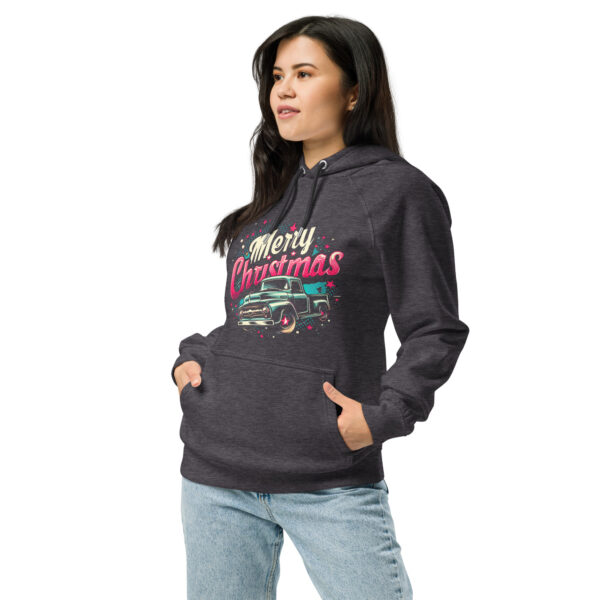 Merry Christmas Unisex Eco Raglan Hoodie | Organic Cotton Blend | Stylish & Comfortable - Image 12