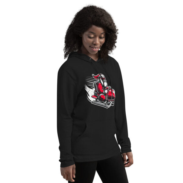 Merry Christmas Santa Chillin' Rocket Boyfriend and Girlfriend Hoodie | Lightweight & Breathable | Cotton-Polyester Blend - Image 7