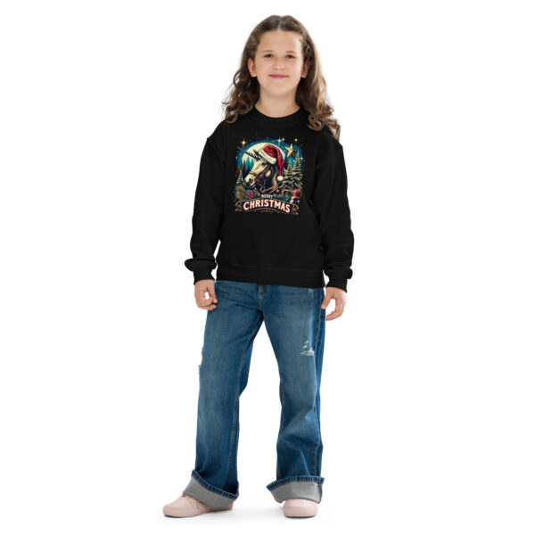Merry Christmas Unicorn Kids Crewneck | Soft Fleece Unisex Sweatshirt | OEKO-TEX Certified - Image 3