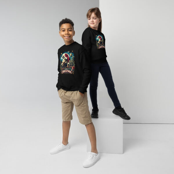 Merry Christmas Unicorn Kids Crewneck | Soft Fleece Unisex Sweatshirt | OEKO-TEX Certified - Image 4