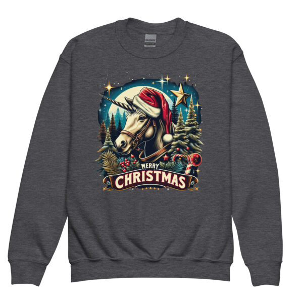Merry Christmas Unicorn Kids Crewneck | Soft Fleece Unisex Sweatshirt | OEKO-TEX Certified - Image 48