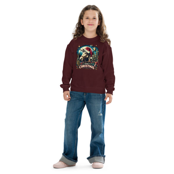 Merry Christmas Unicorn Kids Crewneck | Soft Fleece Unisex Sweatshirt | OEKO-TEX Certified