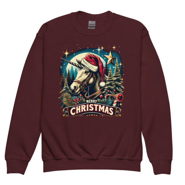 Merry Christmas Unicorn Kids Crewneck | Soft Fleece Unisex Sweatshirt | OEKO-TEX Certified - Image 46