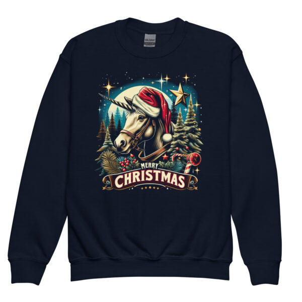 Merry Christmas Unicorn Kids Crewneck | Soft Fleece Unisex Sweatshirt | OEKO-TEX Certified - Image 45