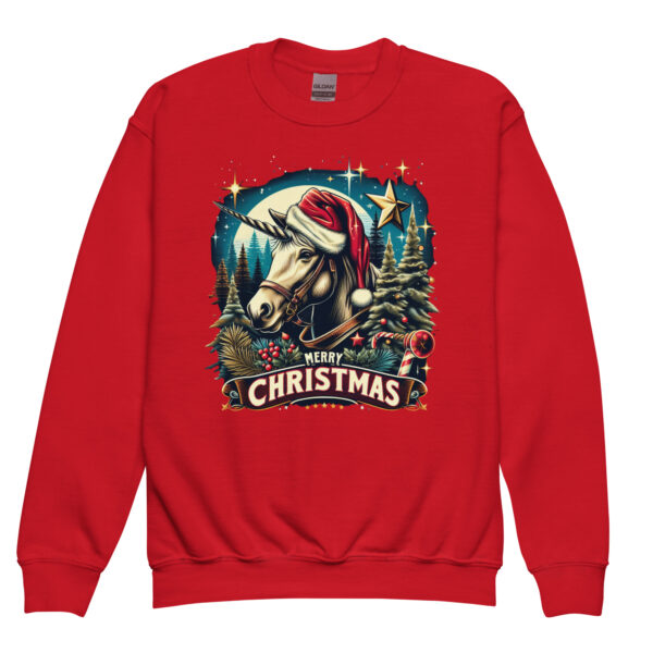 Merry Christmas Unicorn Kids Crewneck | Soft Fleece Unisex Sweatshirt | OEKO-TEX Certified - Image 47