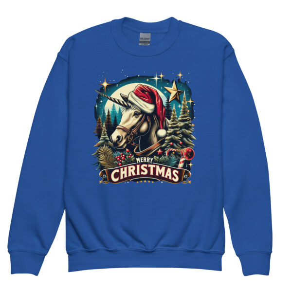 Merry Christmas Unicorn Kids Crewneck | Soft Fleece Unisex Sweatshirt | OEKO-TEX Certified - Image 49